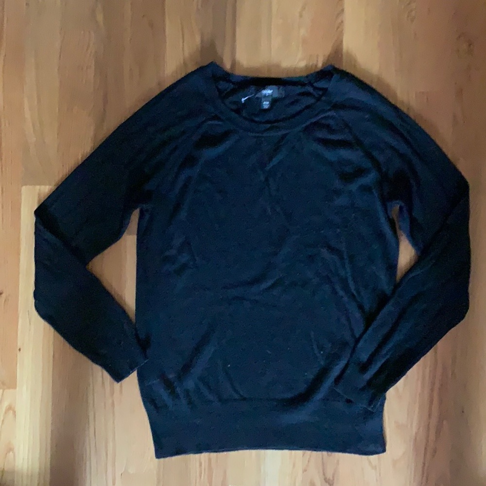 Black crew neck cardigan